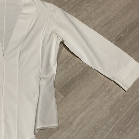 Narciso Rodriguez white V neck button up shirt - Picture 3 of 9